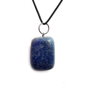 Natural Lapis Lazuli Crystal Tumbled Uneven Shaped Pendant For Men & Women