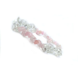 Rose Quartz & Clear Quartz Crystal Chip Stretch Bracelet For Men & Women