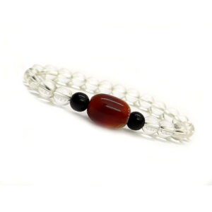 Red Sulemani Hakik King Agate Clear Quartz Crystal Stretch Bracelet Men And Women