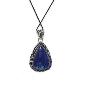 Natural Lapis Lazuli Crystal Drop Shaped Pendant For Men & Women