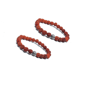 Set Of 2 Natural Rudraksha Bracelet For Men And Women
