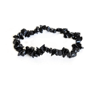 Real Black Tourmaline Chip Stretch Crystal Bracelet For Men And Women