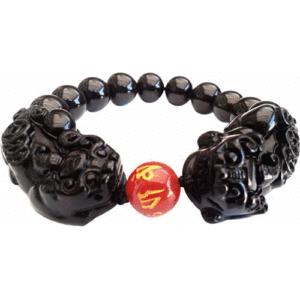 Feng Shui Double Protection Pi Xui Pi Yao Obsidian And Om Mani Padme Hum Mantra Engraved Carnelian Crystal Bracelet For Protection Prosperity And Luck For Men And Women