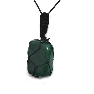 Natural Green Jade Tumbled Shaped In Thread Cage Crystal Pendant For Men And Women