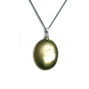 Natural Golden Pyrite Wealth Finance Oval Crystal Pendant For Men And Women