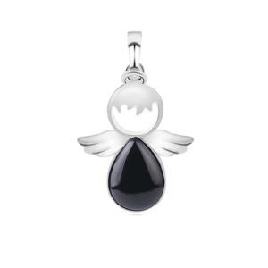 Natural Black Tourmaline Angel Shaped Crystal Gem Grade Quality Crystal Pendant For Men And Women
