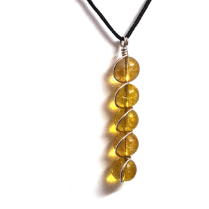 Natural Citrine Beaded Crystal Pendant For Men For Women