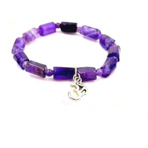 Amethyst Aum ॐ Lucky Charm Protection Crystal Bracelet