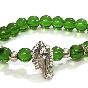God Ganesha Shri Ganesh Ganesh Ji Green Crystal Bracelet