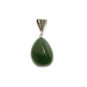Natural Green JadeTumbled Crystal Pendant