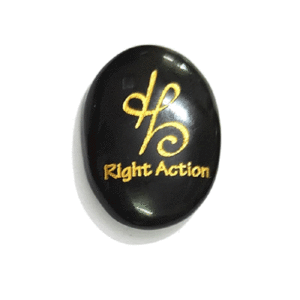 Right Action Angelic Zibu Symbol Engraved Natural Black Tourmaline Crystal Inspirational Faith Pocket Word Stones Therapy Healing Prayer Stones Motivation Encouragement Crystals