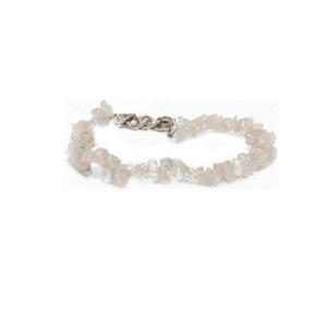 Natural Rose Quartz Chip Uneven Cut Crystal Adjustable Bracelet