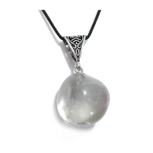 Natural Clear Quartz Crystal Tumbled Pendant