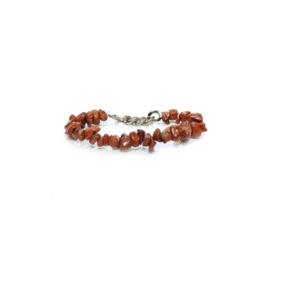 Natural Red Jasper Chip Uneven Cut Crystal Adjustable Bracelet