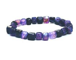 Natural Amethyst Crystal Box Shaped Bracelet