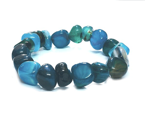 Natural Blue Onyx Tumbled Crystal Bracelet