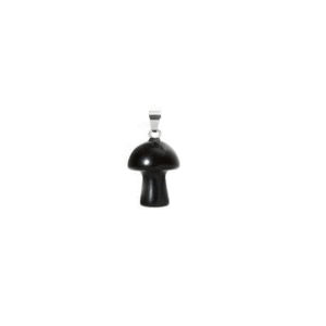 Natural Black Tourmaline Mushroom Shaped Crystals Pendant