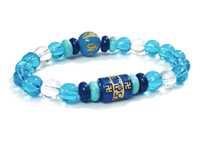 Tibetan Buddhist Lama Double Om Mani Padme Hum Engraved Lucky Charm Bracelet