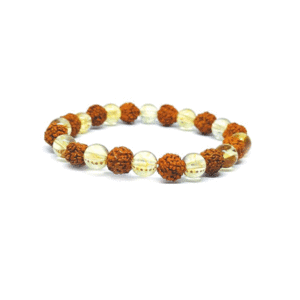 Natural Citrine Rudraksh Crystal Bracelet