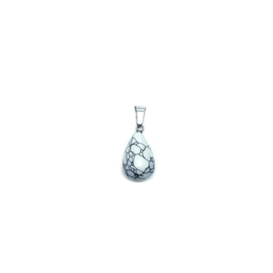 Natural Howlite Crystal Drop Shaped Pendant