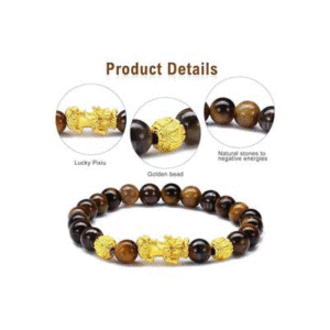 Feng Shui Tibetan Pi Yao Pi Xiu Natural Tiger Eye Crystal Bracelet For Protection & Prosperity