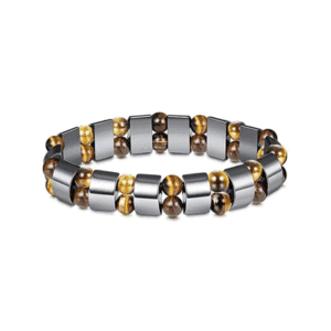 Natural Tiger's Eye And Hematite Crystal Designer Bracelet