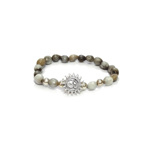 Natural vaijanti Mala Beads Om Aum ॐ Golden Charm Bracelet For Men and Women