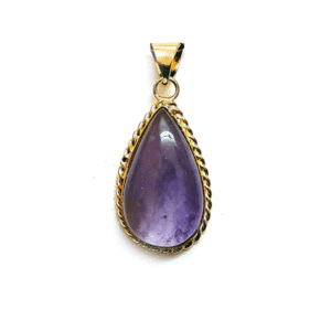 Natural Amethyst Crystals Golden Plated Pendant For Men And Women