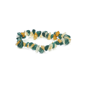 Citrine And Green Jade Crystal Chip Bracelet