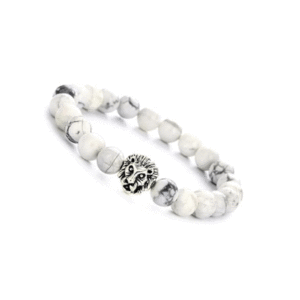 Natural Howlite Crystal Lion Lucky charm Bracelet For Men And Women