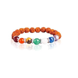 Natural Rudraksha And Chakra Crystals Bracelet For Men And Women