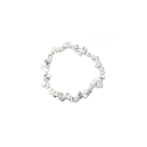 Natural Howlite Crystals Raw Uneven Cut Shaped Chip Bracelet