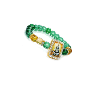 Shiv Ji Mahadev L Green Crystal Bracelet For Men and Women