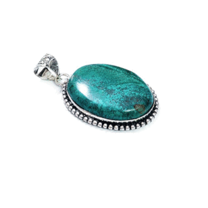 Natural chrysocolla Oval Shaped Crystal Pendant
