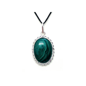 Natural Certified Malachite Oval Shaped Crystal Pendant