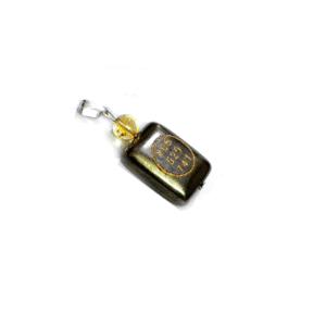 Natural Pyrite And Citrine Wealth Zibu symbol Switch Words engraved Crystal 25 mm pendant