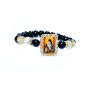 Shiv Ji Bholenath Black White Crystal Bracelet For Men and Women