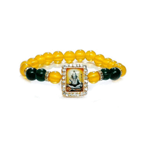 Shiv Ji Mahadev Yellow Crystal Bracelet For Men and Women