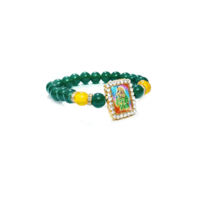 Shri Radha Krishna Ji Jircon Finished Lucky Charms green bracelet