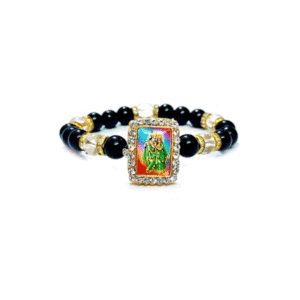 Shri Radha Krishna Ji Jircon Finished Lucky Charms Black bracelet