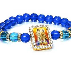Shri Radhe Krishna Ji Jircon Finished Lucky Charms D Blue bracelet