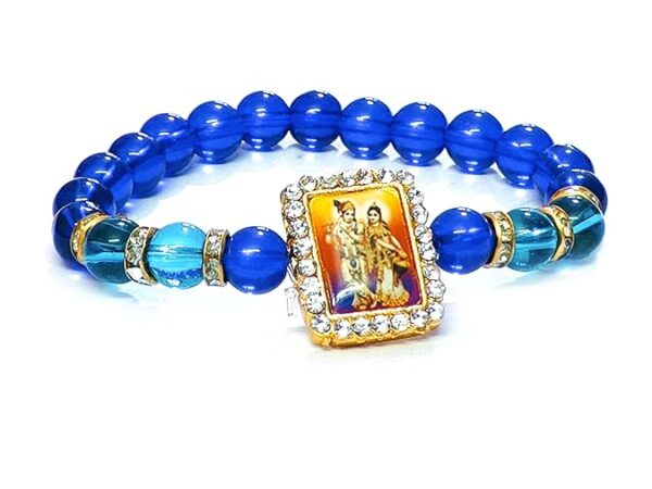 Shri Radhe Krishna Ji Jircon Finished Lucky Charms D Blue bracelet