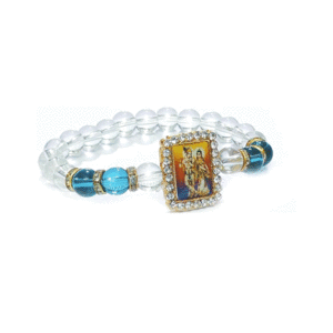 Shri Radhe Krishna Ji Jircon Finished Lucky Charms White bracelet