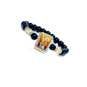 Shri Radhe Krishna Ji Jircon Finished Lucky Charms Black bracelet