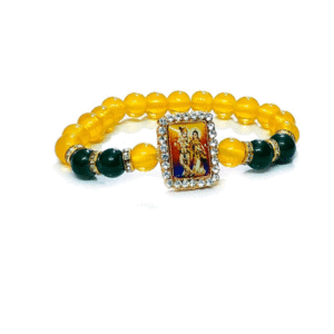 Shri Radhe Krishna Ji Jircon Finished Lucky Charms Yellow bracelet
