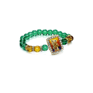 Shri Radhe Krishna Ji Jircon Finished Lucky Charms L Green bracelet