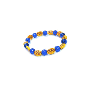 Aum Om Lucky Charm D Blue Crystals Bracelet For Men and Women