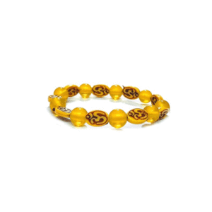 Aum Om Lucky Charm Yellow Crystals Bracelet For Men and Women