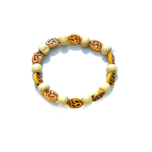 Aum Om Lucky Charm Wooden Crystals Bracelet For Men and Women