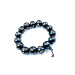 Tibetan Buddhist Lama Om Mani Padme Hum Engraved Ebony Wood Lucky Charm Bracelet
